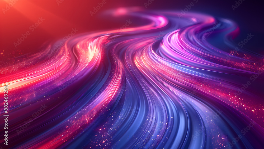 Abstract Background with Blue and Purple Gradient: Curved Lines and Blurred Effect Abstract Background with Blue and Purple Gradient: Curved Lines and Blurred Effect