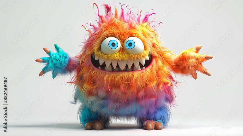 Colorful Expressive 3D cartoon monster character Colorful Expressive 3D cartoon monster character