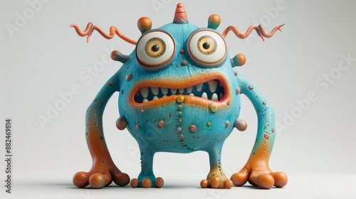 Colorful Expressive 3D cartoon monster character