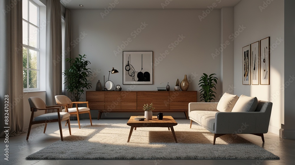 Fototapeta premium An example of a contemporary living room design