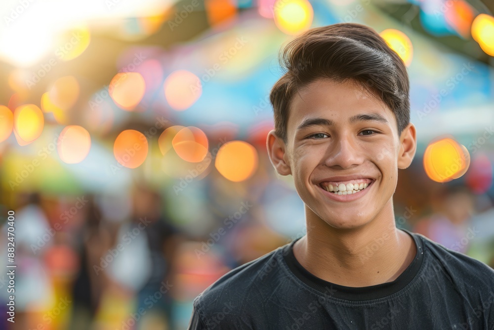 The young man has a bright smile and his image is perfect for expressing confident abstract concepts, making it a best-selling background or wallpaper The young man has a bright smile and his image is perfect for expressing confident abstract concepts, making it a best-selling background or wallpaper