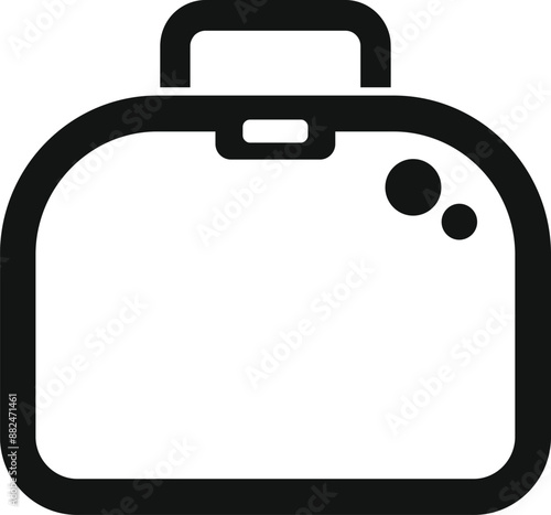 Simple black and white lunch bag icon representing the concept of food storage or meal delivery