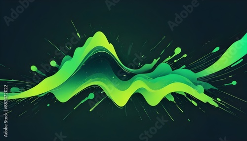 Clear Plain Shiny Warm Soft Vintage Bokeh Cloudy Wave Like Geometric Green Background or Texture