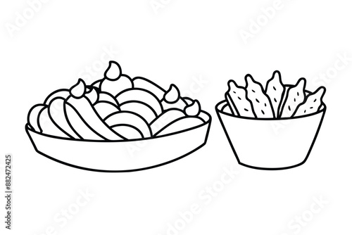 Poutine Hand Drawing Line Art