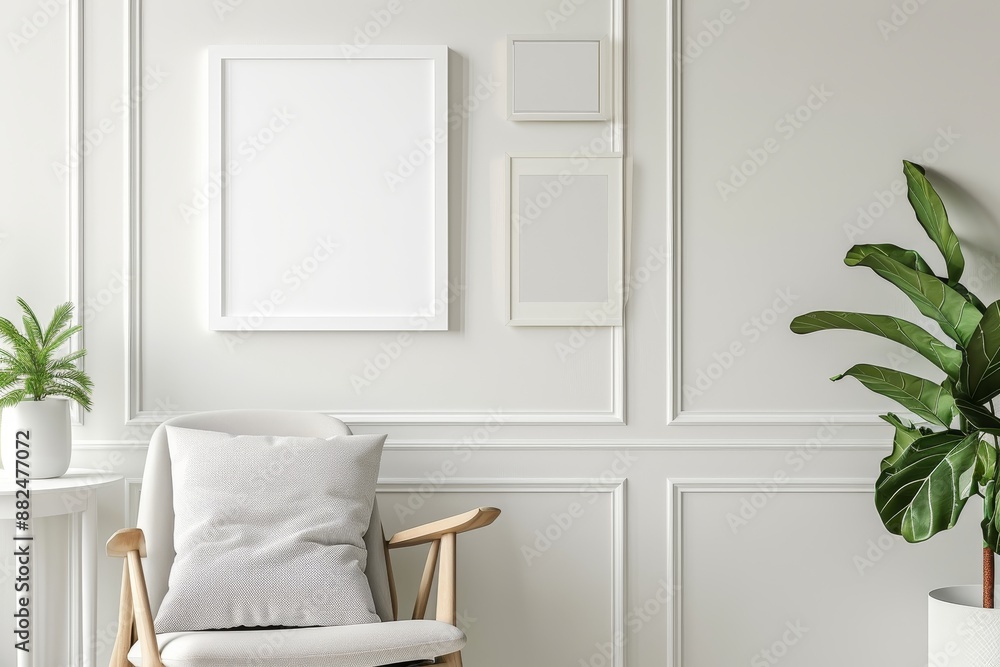 A white frame display, minimalist yet stylish, providing the perfect backdrop for your cherished memories A white frame display, minimalist yet stylish, providing the perfect backdrop for your cherished memories