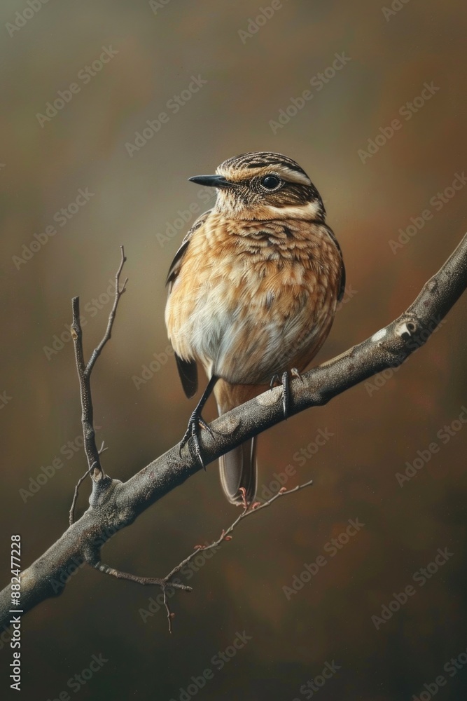 A small bird is perched on a tree branch, looking out at the camera A small bird is perched on a tree branch, looking out at the camera