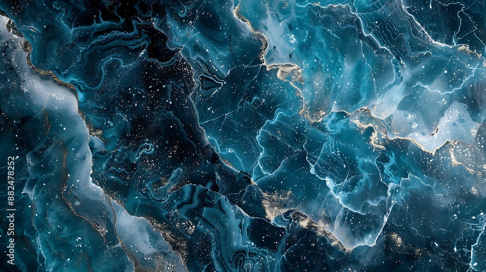 Cyan Marble and Hexagons: An Abstract Interplay Cyan Marble and Hexagons: An Abstract Interplay