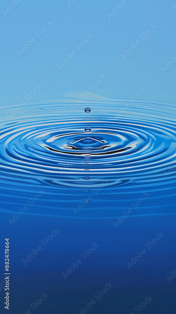 Water drop falling into calm water Water drop falling into calm water