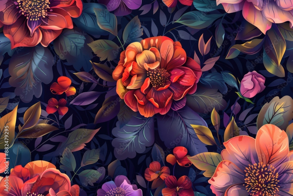 A bouquet of vibrant flowers against a dark background A bouquet of vibrant flowers against a dark background