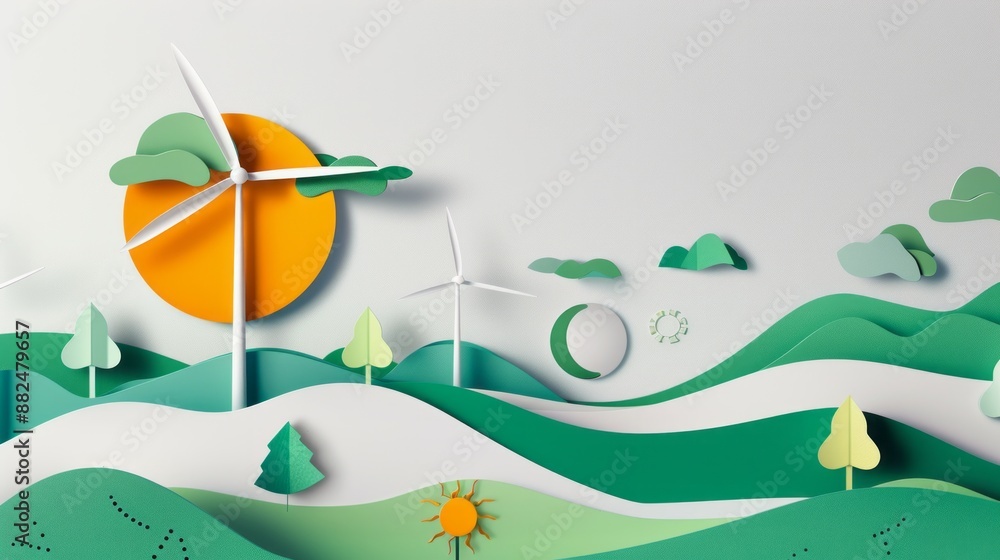 Solar Power Abstract An abstract representation of renewable energy sources like solar ...