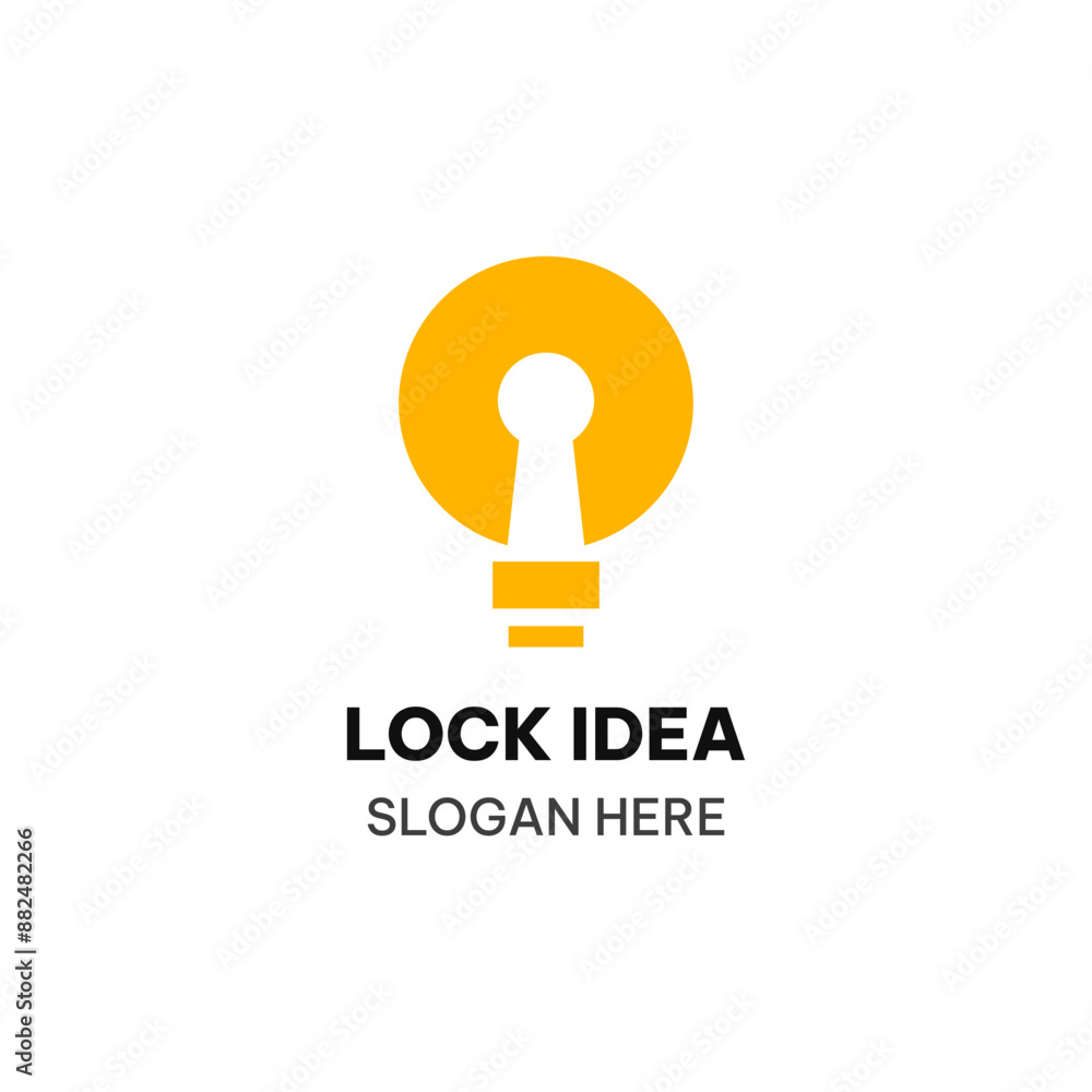 Light bulb and key hole logo template. Creative vector illustration Light bulb and key hole logo template. Creative vector illustration