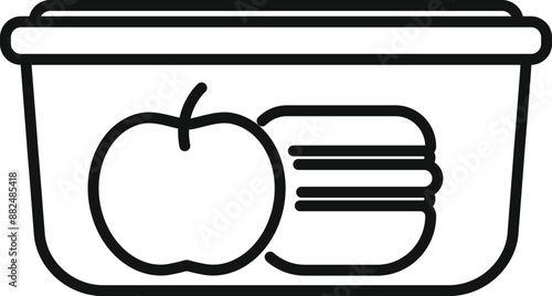 Lunchbox containing a nutritious apple and a sandwich, representing a healthy and convenient meal option