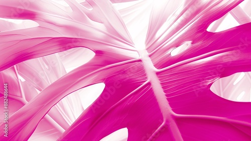 Abstract Pink Monstera Leaf Texture