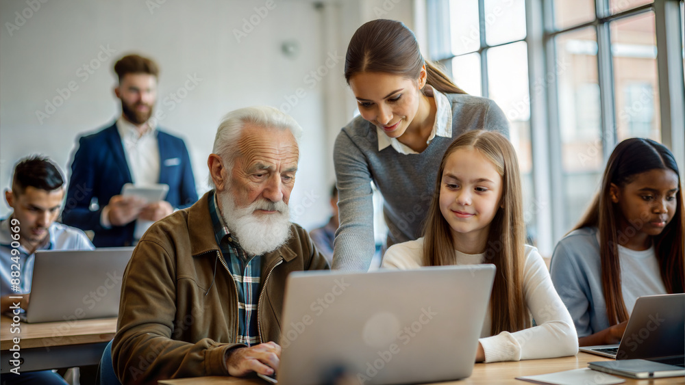 Group of diverse business people working together in office. Selective focus. Group of diverse business people working together in office. Selective focus.