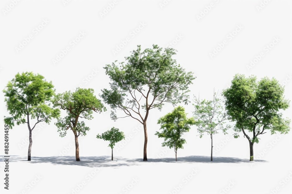 Group of trees on a plain white background Group of trees on a plain white background