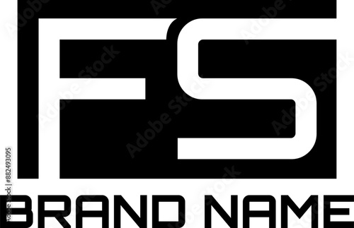 FS letter alphabet rectangle logo