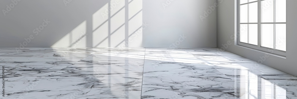 Obraz premium White Marble Floor with Sunlight.
