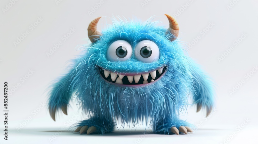 Colorful Expressive cute 3D cartoon monster character Colorful Expressive cute 3D cartoon monster character
