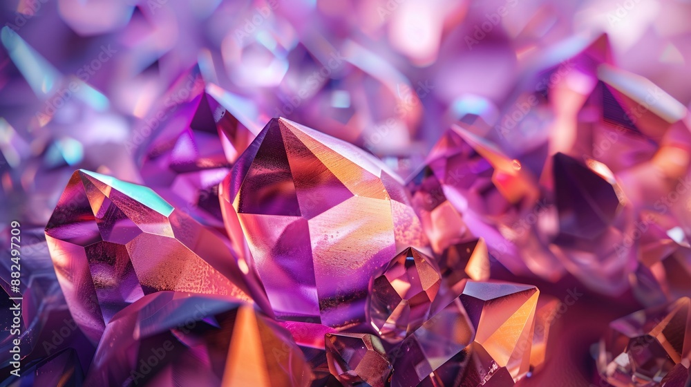 Purple and Orange Crystal Cluster Macro Purple and Orange Crystal Cluster Macro