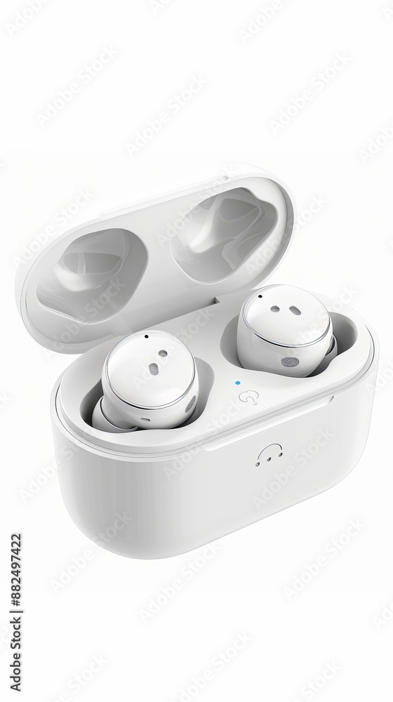 Bluetooth earbuds isolated on white background stock photo In-ear Headphones, White Background, Headphones, Box - Containe Bluetooth earbuds isolated on white background stock photo In-ear Headphones, White Background, Headphones, Box - Containe