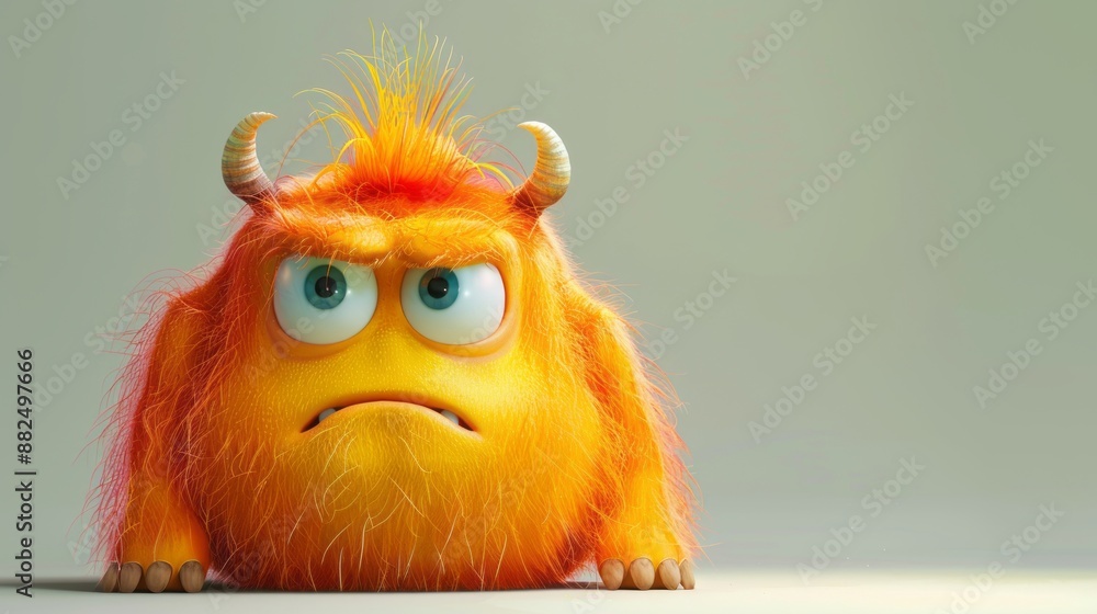 Fototapeta premium Colorful Expressive cute 3D cartoon monster character