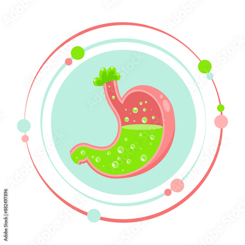 Nauseous stomach vector illustration graphic icon symbol