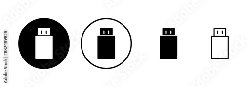 Usb icon vector isolated on white background. Flash disk icon vector