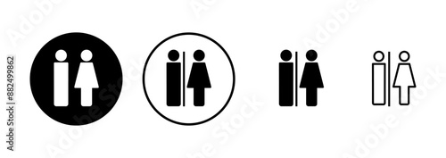 Toilet icon vector isolated on white background. Toilet sign. Man and woman restroom sign vector. Male and female icon