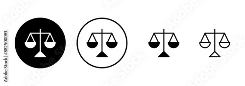 Scales icon vector isolated on white background . Law scale icon. Justice sign