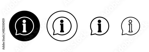 Information icon vector isolated on white background. Info sign. About us