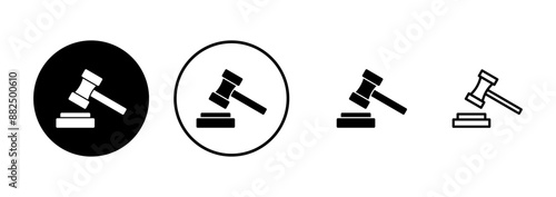 Gavel icon vector isolated on white background. Hammer icon vector. Judge Gavel Auction Icon Vector. Bid