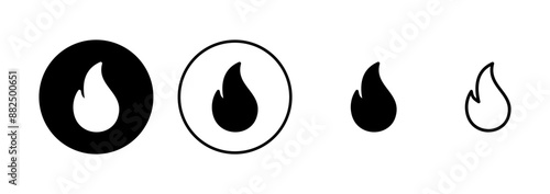 Fire icon vector isolated on white background. Fire flame icon template. Fire flames symbol vector