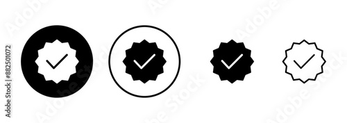 Approved icon vector isolated on white background. Certified Medal Icon vector. check mark