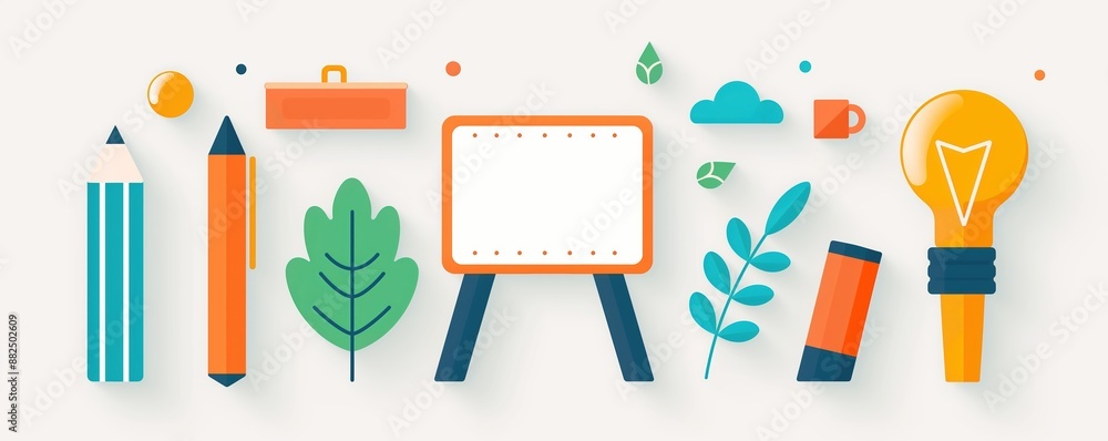 Modern classroom, interactive whiteboard and tech-savvy students, flat design illustration Modern classroom, interactive whiteboard and tech-savvy students, flat design illustration