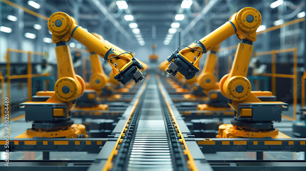 Industrial robots on the modern factory floor Industrial robots on the modern factory floor