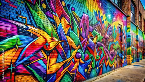 Vibrant graffiti art on urban wall , urban, street art, colorful, spray paint, mural, expression, rebellious