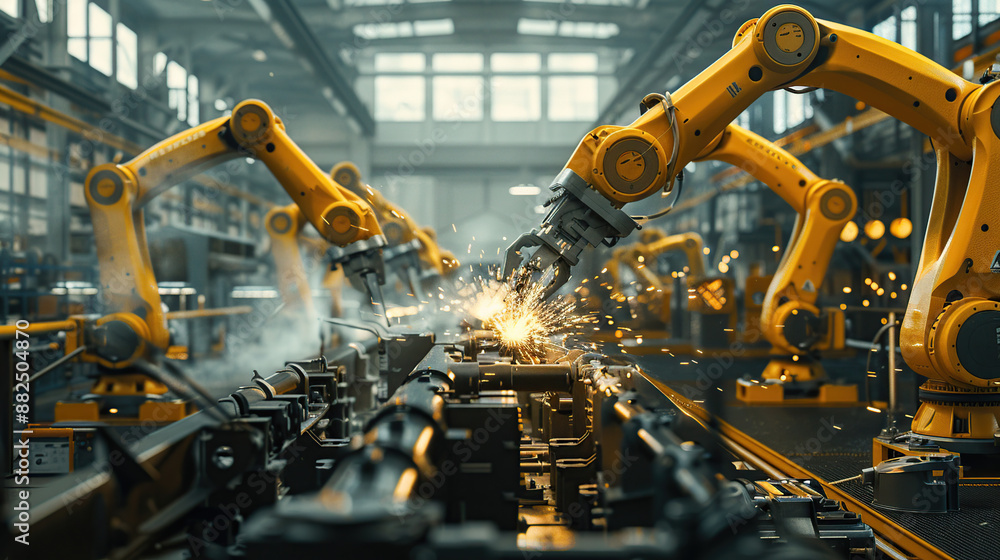 Industrial robots on the modern factory floor Industrial robots on the modern factory floor