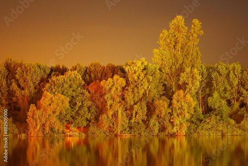 Majestic landscape on the river Tisa in Novi Becej. photo