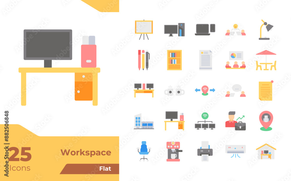 Workspace Flat Icons Workspace Flat Icons
