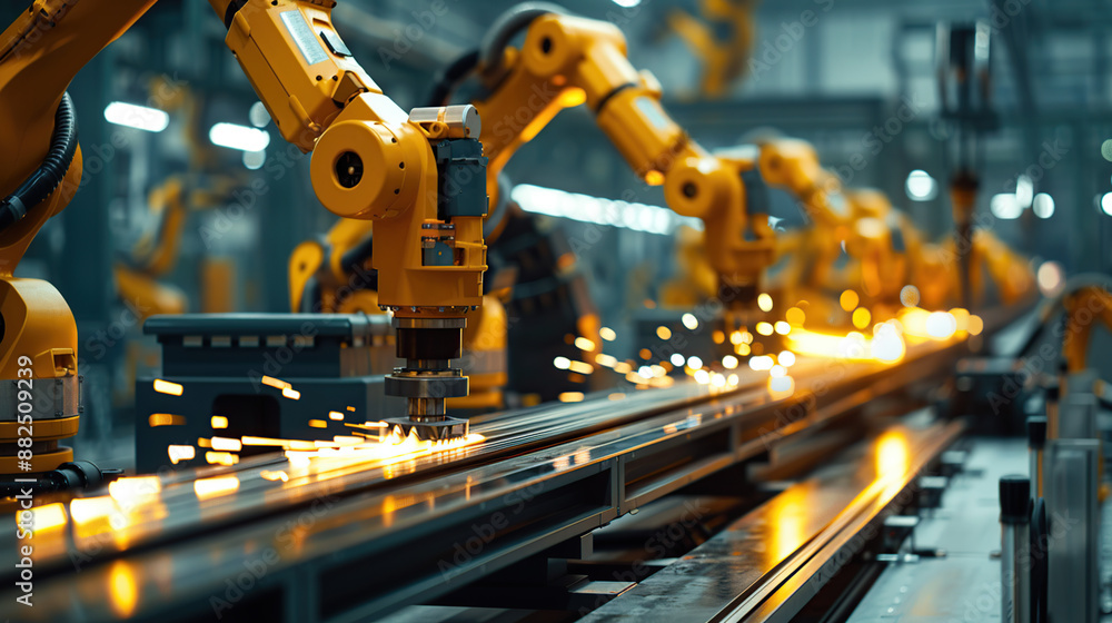Industrial robots on the modern factory floor Industrial robots on the modern factory floor