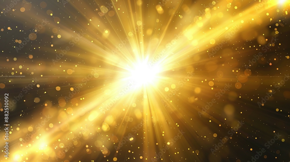 Naklejka premium Light Transition Effects: Sun Rays and Yellow Flare