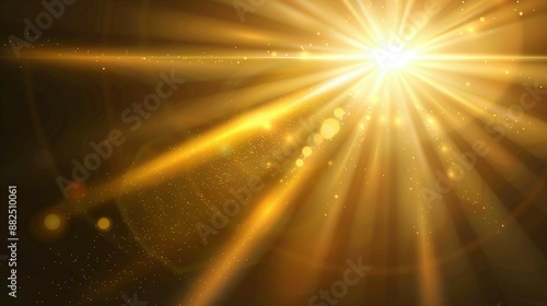 Radiant Sun Rays and Yellow Flare: Light Overlays