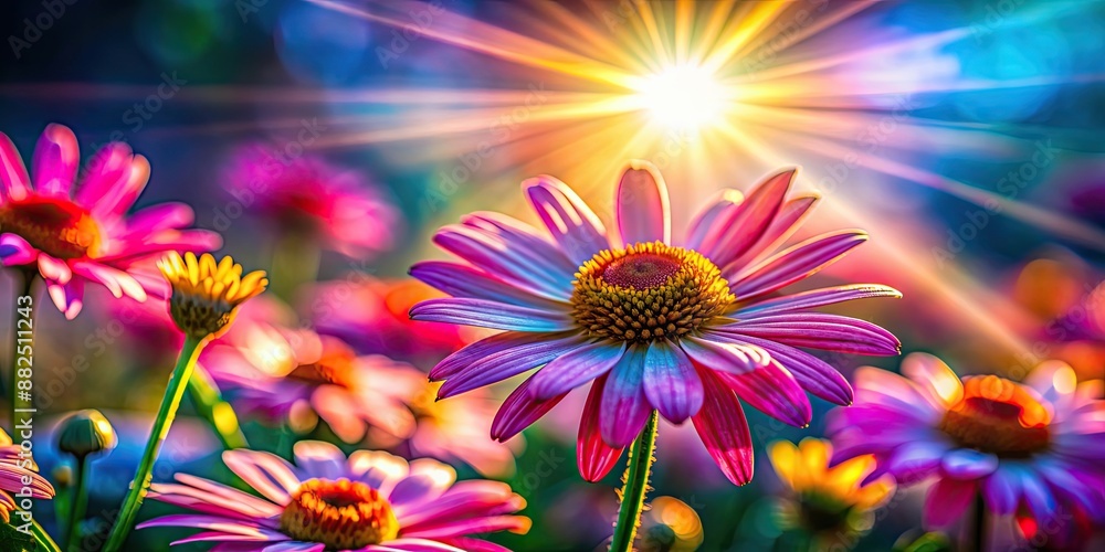 Obraz premium Vibrant photo with backlights and chromatic aberration, photography, backlighting, colorful, vibrant