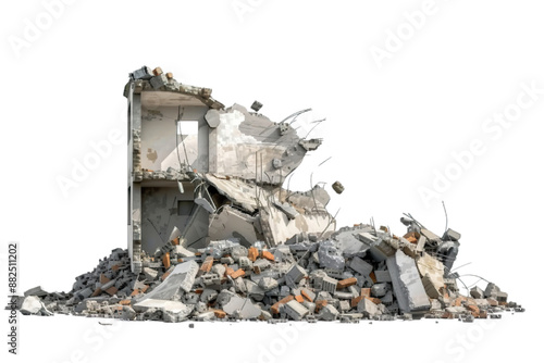 Collapsed Building Rubble PNG Transparency Isolated Image