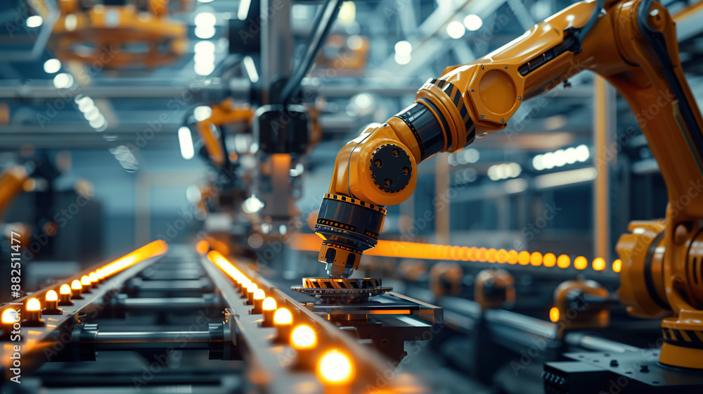 Industrial robots on the modern factory floor Industrial robots on the modern factory floor