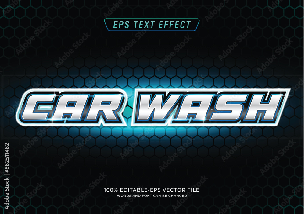 Fototapeta premium Car Wash Text Effect