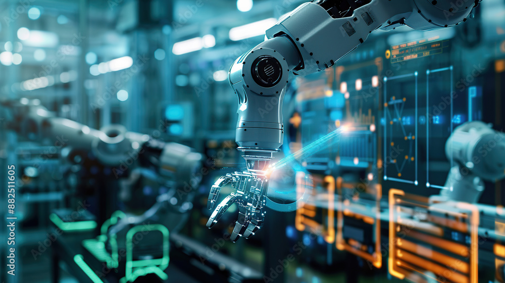 Industrial robots on the modern factory floor Industrial robots on the modern factory floor