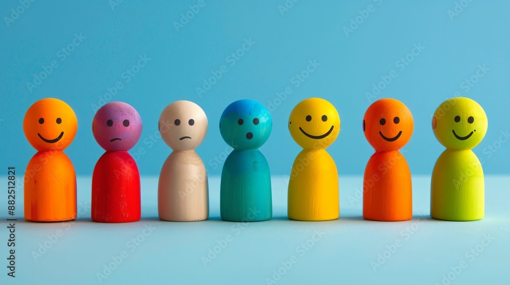 Colorful Emotion Wooden Figures Colorful Emotion Wooden Figures