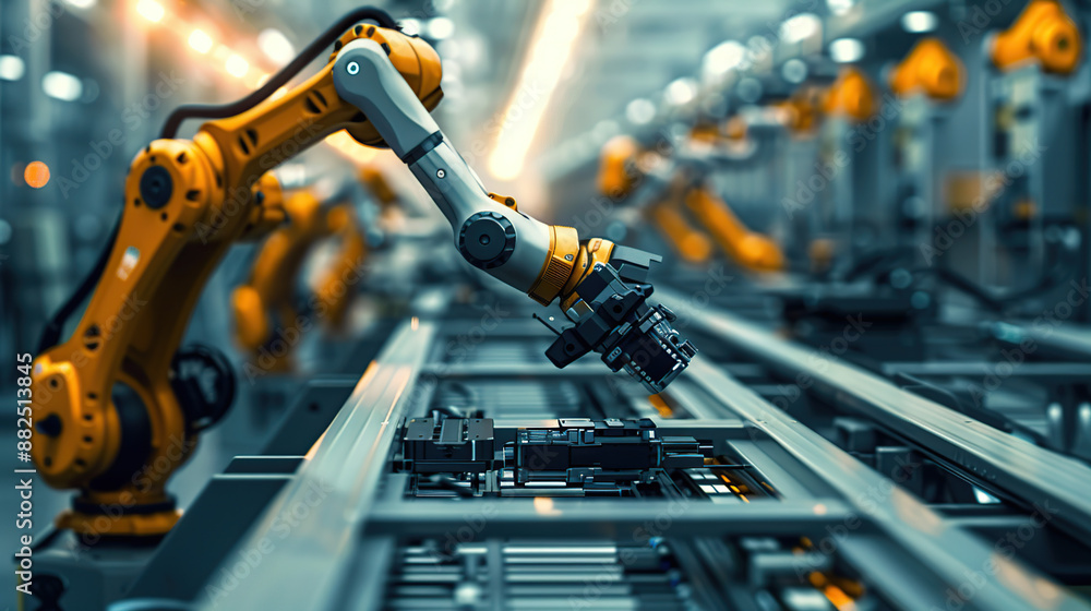 Industrial robots on the modern factory floor Industrial robots on the modern factory floor