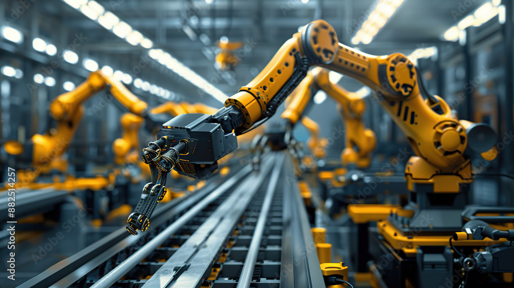 Industrial robots on the modern factory floor Industrial robots on the modern factory floor